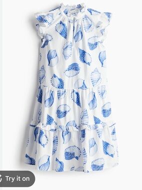 NWOT H&M Blue and White Seashell Dress sz. XS